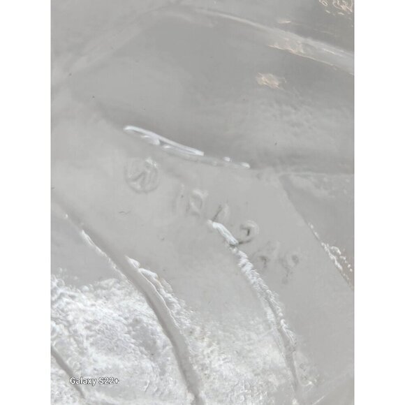 Vintage Glass Rose Pattern Chip and Dip Bowl Set Rose Embossed 9” Serving Bowl - Picture 5 of 11